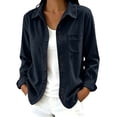 thumbnail image 1 of Enjoytime Button Down Shirts for Women Corduroy Collared Long Sleeve Tops Fall Fashion Work Casual Blouses with Pockets, 1 of 7