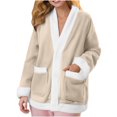 thumbnail image 1 of Enjoytime Button Down Shirts for Women Patchwork Long Sleeve Flannel Thickened Tops Fall Winter Warm Casual Pajamas Plus Size Clothes, 1 of 7