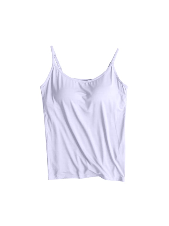 Cami Tank Tops for Women Spaghetti Strap Sleeveless Tee Top With Chest Pad Bottom Underwear Yoga Sports Vest Tops for Women Trendy 2025