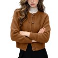 thumbnail image 1 of Enjoytime Cardigan Sweaters for Women Crew Neck Button Down Knit Cropped Cardigans Work Casual Trendy Fall Winter Clothes, 1 of 5