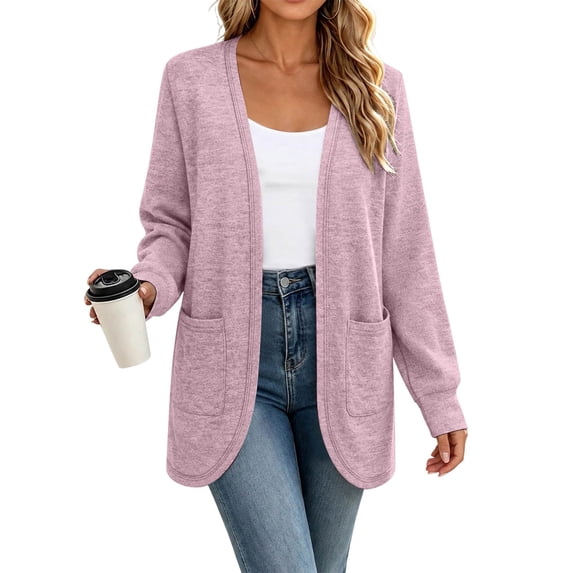 Enjoytime Cardigan for Women Long Sleeve Open Front Knit Coat Fall Trendy Soft Casual Outerwear with Pockets