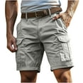 thumbnail image 1 of Enjoytime Cargo Shorts for Men Loose Solid Color Outdoor Workout Plus Size Shorts with Zipper Pockets for Casual Running Gray XL, 1 of 6
