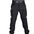 thumbnail image 1 of Enjoytime Cargo Pants for Men Solid Color Elastic Waist Plus Size Sweatpants Workout Outdoor Casual Trousers with Multi Pockets Black S, 1 of 5
