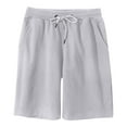 thumbnail image 1 of Enjoytime Casual Beach Shorts for Men Solid Color Drawstring Elastic Waist Breathable Plus Size Cargo Shorts for Casual Running Swimming Gray XXXXL, 1 of 5