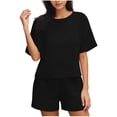 thumbnail image 1 of Enjoytime Casual Outfits for Women Short Sleeve Round Neck Two Piece Sets Summer Fashion Lounge Set Matching Clothing, 1 of 6