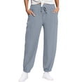thumbnail image 1 of Enjoytime Casual Pants for Women Solid Color Elastic Waist Trouser with Pockets Workout Athletic Womens Lounge Pants Light Blue S, 1 of 7
