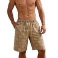 thumbnail image 1 of Enjoytime Casual Plaid Shorts Men Elastic Waist Drawstring Stretch Summer Work Shorts with Pockets, 1 of 7