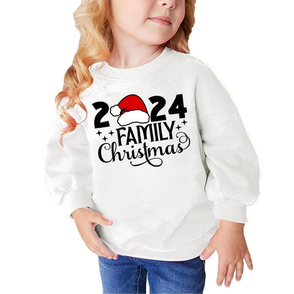 Enjoytime Christmas Baby Sweatshirt Fall Winter Printed Sweatshirts Girl Crewneck Long Sleeve Pullover Shirt Tops Baby Girl Clothes 2-10 Years