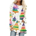 thumbnail image 1 of Enjoytime Christmas Blouses for Women Casual Printed Crew Neck Long Sleeve Blouse Trendy Loose Fall Winter Womens Plus Size Tops Multicolor XXXL, 1 of 5