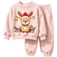 thumbnail image 1 of Enjoytime Christmas Girls Outfits Print Long Sleeve Crewneck Sweatshirt with Pants 2 Piece Set Cute Holiday Kids Toddler Clothes, 1 of 6