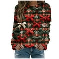thumbnail image 1 of Enjoytime Christmas Oversized Sweatshirt Printed Women Shirt Casual Crew Neck Long Sleeve Sweatshirts Lightweight Loose Fit Pullover Tops Clothes Fall Winter 2025, 1 of 6