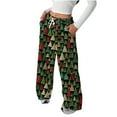 thumbnail image 1 of Enjoytime Christmas Pants for Women Trendy Printed Elastic Waist Casual Trousers Fashion Flannel Loose Lightweight Comfy Pants Multicolor M, 1 of 7
