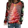 thumbnail image 1 of Enjoytime Christmas Sweatshirt for Women Print Crewneck Long Sleeve Pullover Tops Xmas Holiday Casual Sweatshirts, 1 of 5