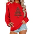 thumbnail image 1 of Enjoytime Christmas Women's Sweatshirt Christmas Tree Graphic Crewneck Pullover Tops Comfy Long Sleeve Oversized Sweatshirts Red S, 1 of 6