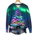 thumbnail image 1 of Enjoytime Christmas Women's Sweatshirt Round Neck Long Sleeve Pullover Tops Xmas Tree Graphic Casual Plus Size Clothes Multicolor XXXXL, 1 of 5