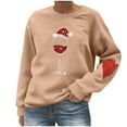 thumbnail image 1 of Enjoytime Christmas Womens Long Sleeve Tops Printed Round Neck Casual Shirts Trendy Fall Winter Holiday Party Blouses Khaki L, 1 of 4