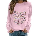 thumbnail image 1 of Enjoytime Christmas Womens Sweatshirt Printed Long Sleeve Pullover Tops Xmas Holiday Party Casual Lightweight Crewneck Sweatshirts, 1 of 4