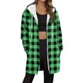 thumbnail image 1 of Enjoytime Coats for Women Plaid Print Long Sleeve Hooded Zip Up Jackets Fashion Casual Fall Winter Mid-Length Outerwear with Pockets, 1 of 5