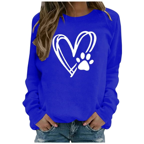 Enjoytime Crew Neck Sweatshirts Women Cute Printed Long Sleeve Pullover Tops Fall Winter Fashion Clothes