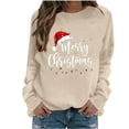 thumbnail image 1 of Enjoytime Crew Neck Sweatshirts Women Cute Printed Long Sleeve Pullover Tops Xmas Holiday Casual Fashion Clothing Khaki S, 1 of 5