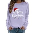 thumbnail image 1 of Enjoytime Crew Neck Sweatshirts Women Cute Printed Long Sleeve Pullover Tops Xmas Holiday Casual Fashion Clothing Purple XL, 1 of 5