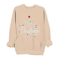 thumbnail image 1 of Enjoytime Crew Neck Sweatshirts Women Letter Print Pullover Sweatshirt Xmas Holiday Party Long Sleeve Tops Beige M, 1 of 6