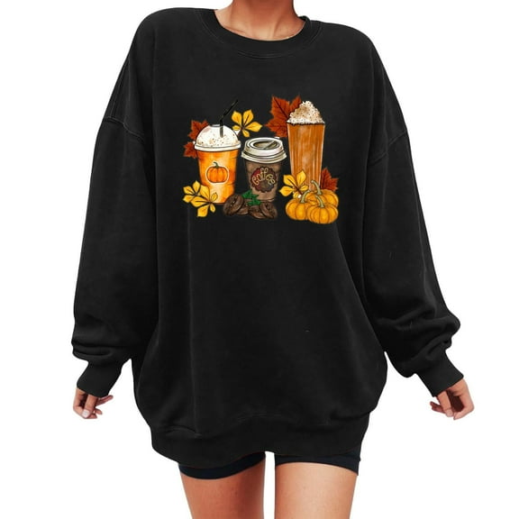 Enjoytime Crew Neck Sweatshirts Women Vintage Printing Long Sleeve Pullover Tops Fashion Outfits Fall Winter Clothes 2025