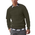 thumbnail image 1 of Enjoytime Crewneck Sweatshirt Men Long Sleeve Casual Loose Pullover Tops Fashion Patchwork Basic Fall Winter Clothes Army Green S, 1 of 3