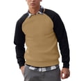 thumbnail image 1 of Enjoytime Crewneck Sweatshirt Men Long Sleeve Casual Loose Pullover Tops Fashion Patchwork Basic Fall Winter Clothes Beige XL, 1 of 3