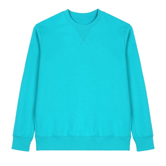 Enjoytime Crewneck Sweatshirt Men Long Sleeve Casual Pullover Tops Trendy Solid Color Cotton Loose Fall Winter Plus Size Clothing Green XXL