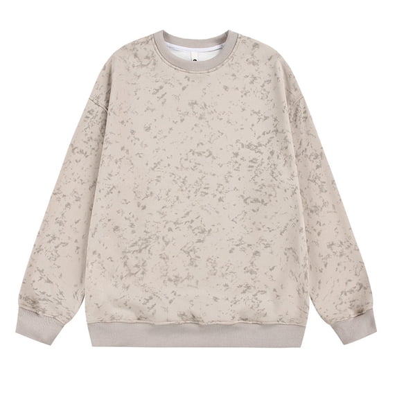Enjoytime Crewneck Sweatshirt Men Printed Long Sleeve Pullover Tops Casual Loose Soft Basic Oversized Sweatshirts Beige M