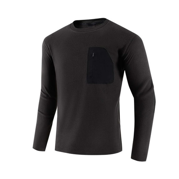 Enjoytime Crewneck Sweatshirt Men Solid Color Long Sleeve Pullover Tops Casual Workout Fall Winter Warm Plus Size Clothing Coffee XXXXXL