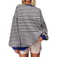 thumbnail image 1 of Enjoytime Crewneck Sweatshirts Women Fashion Striped Long Sleeve Pullover Tops Casual Loose Fall Winter Clothes 2025, 1 of 4