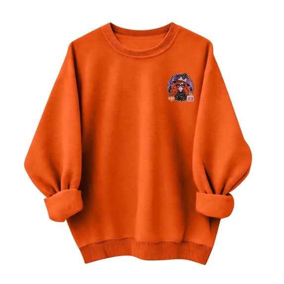 Enjoytime Crewneck Sweatshirts Women Halloween Cute Printed Pullover Sweatshirt Fall Casual Spooky Season Long Sleeve Tops