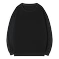 thumbnail image 1 of Enjoytime Crewneck Sweatshirts for Men Solid Color Basic Pullover Tops Casual Long Sleeve Fall Winter Oversized Sweatshirt Black XXXXL, 1 of 6