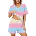 thumbnail image 1 of Enjoytime Cute Pajama Sets for Women Print Comfy 2 Piece Sleepwear Short Sleeve Button Down Shirts with Shorts Loungewear Set, 1 of 7