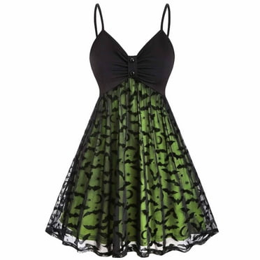 Enjoytime Dresses for Women Vintage Gothic Dress Clearance Women Halloween Spaghetti Strap Cami Lace up Mini Dress Halloween Costumes Woman 2024 on Clearance