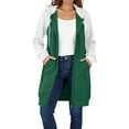 thumbnail image 1 of Enjoytime Fall Coats for Women 2025 Fashion Patchwork Long Sleeve Hooded Zip Up Jacket Fall Winter Warm Casual Mid-Length Outerwear Army Green XXL, 1 of 8