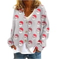 thumbnail image 1 of Enjoytime Fall Jackets for Women 2025 Christmas Print Button Down V Neck Long Sleeve Cardigan Winter Fashion Casual Outwear Gray S, 1 of 5