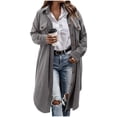 thumbnail image 1 of Enjoytime Fall Jackets for Women 2025 Solid Color Lapel Long Sleeve Button Down Long Coat Winter Cozy Casual Outerwear Gray L, 1 of 8