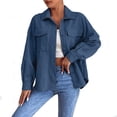 thumbnail image 1 of Enjoytime Fall Jackets for Women 2025 Solid Color Lapel Long Sleeve Cardigan Lightweight Soft Button Down Blouses, 1 of 7