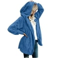thumbnail image 1 of Enjoytime Fall Jackets for Women 2025 Solid Color Long Sleeve Casual Outerwear Winter Warm Fashion Trench Oversized Jackets Blue XXL, 1 of 7