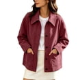 thumbnail image 1 of Enjoytime Fall Jackets for Women Collared Long Sleeve Button Down Outerwear Lightweight Casual Plus Size Clothes with Pockets, 1 of 8