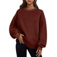 thumbnail image 1 of Enjoytime Fall Sweatshirt for Women Casual Solid Color Sweatshirt with Pockets Long Sleeve Tops Cute Basic Pullover Loose Fit Winter Clothes, 1 of 6