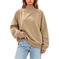 thumbnail image 1 of Enjoytime Fall Sweatshirts for Women Long Sleeve Solid Color Pullover Tops Winter Comfy Casual Mock Neck Sweatshirt, 1 of 7