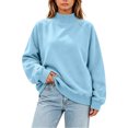 thumbnail image 1 of Enjoytime Fall Sweatshirts for Women Long Sleeve Solid Color Pullover Tops Winter Comfy Casual Mock Neck Sweatshirt, 1 of 7