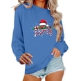 thumbnail image 1 of Enjoytime Fall Tops for Women 2025 Christmas Printed Long Sleeve Crewneck Sweatshirt Xmas Holiday Lightweight Pullover Sweatshirts Blue XL, 1 of 6