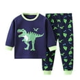 thumbnail image 1 of Enjoytime Fall Winter 2-9 Years Baby Boy Outfit Cute Dinosaur Printed Long Sleeve Crewneck Soft Sleepwear Pajamas Set Kids Clothes on Clearance, 1 of 3