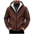 thumbnail image 1 of Enjoytime Fall Winter Hoodies for Men Long Sleeve Zip Up Jacket Fleece Lined Warm Soft Oversized Sweatshirt with Pocket, 1 of 8