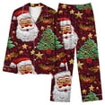 thumbnail image 1 of Enjoytime Fall Winter Pajamas for Women Set Christmas Printed Long Sleeve Button Down Blouse and Pants 2 Piece Outfits Cute Casual Outfits Loungewear, 1 of 4